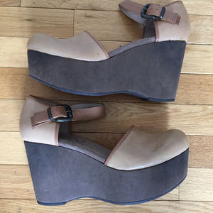 OTBT Brown Leather Mary Jane Platform Shoes Sz 10